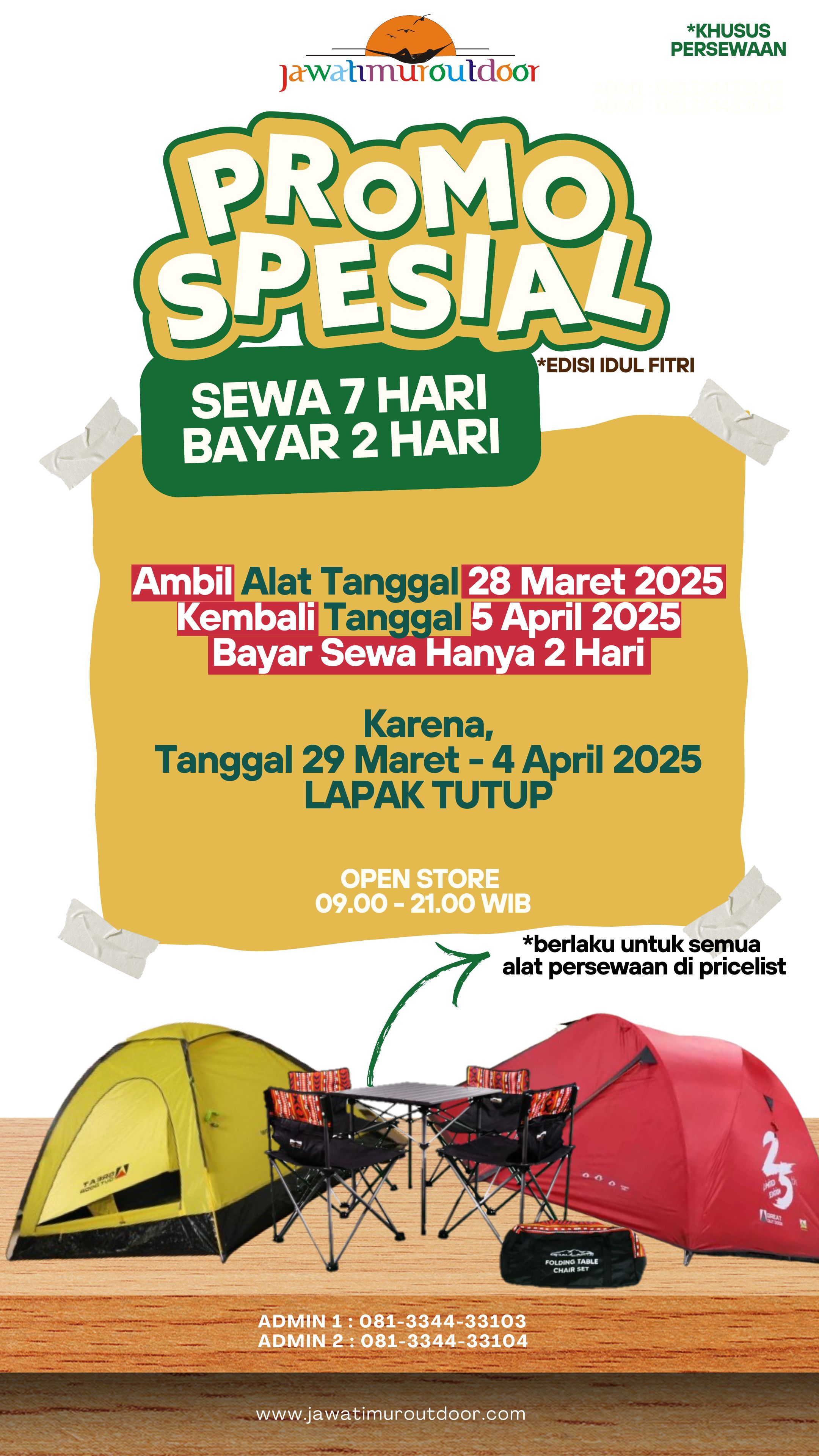 Promo Spesial Idul Fitri: Sewa 7 Hari, Bayar 2 Hari