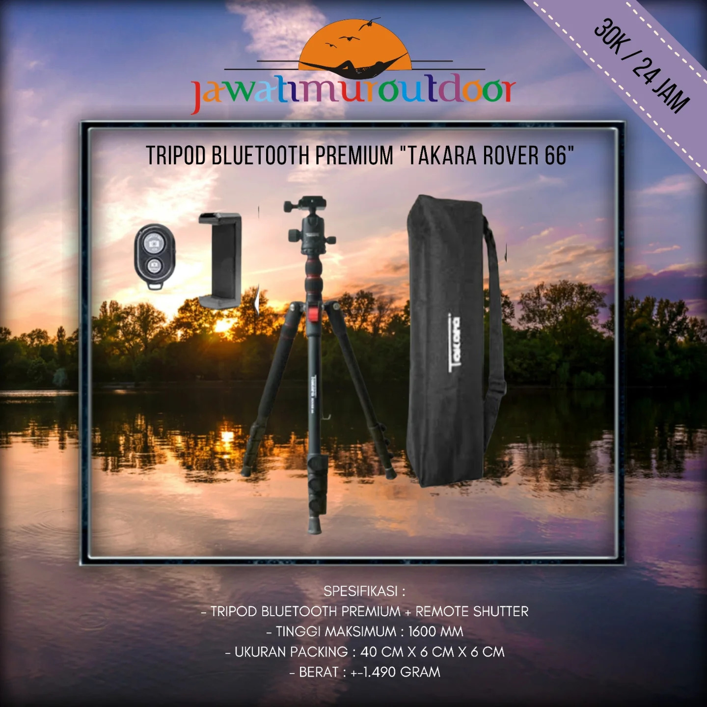 Sewa Tripod Bluetooth Premium Takara Rover 66 Malang