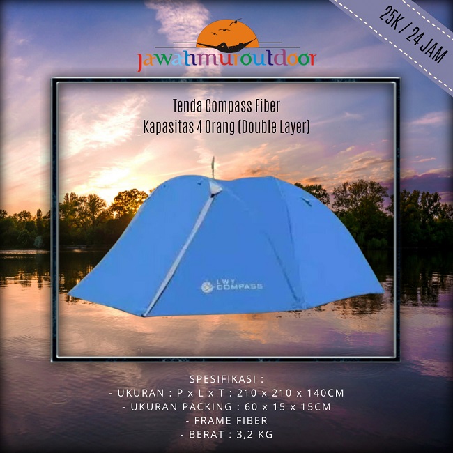 Sewa Tenda Dome Kapasitas 4 Orang Double Layer di Malang