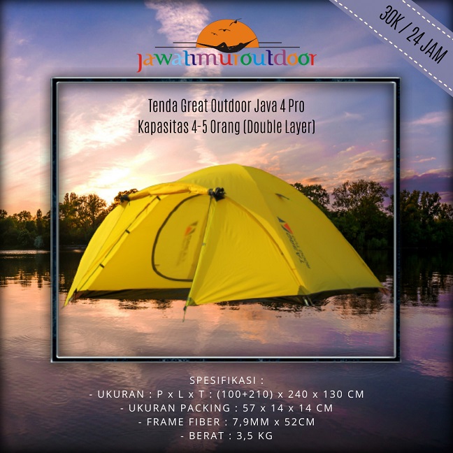 SEWA TENDA CAMPING KAPASITAS 4 - 5 ORANG DOUBLE LAYER MALANG