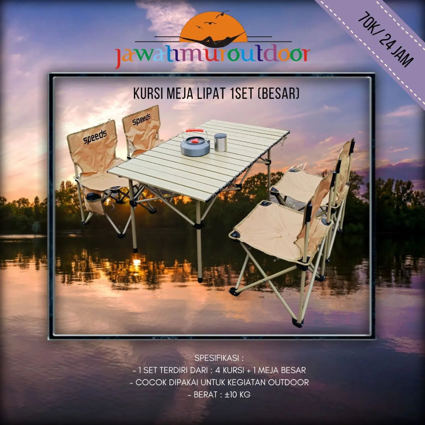 Sewa Perlengkapan Camping di Malang: Kursi Meja Set Besar Hanya 70.000/24 Jam
