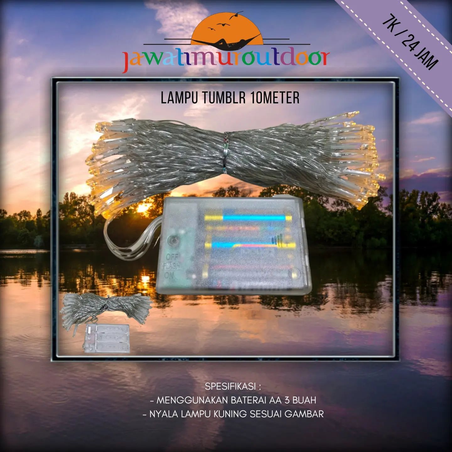 Sewa Lampu Tumbler 10M Baterai & Perlengkapan Camping Terbaik di Malang