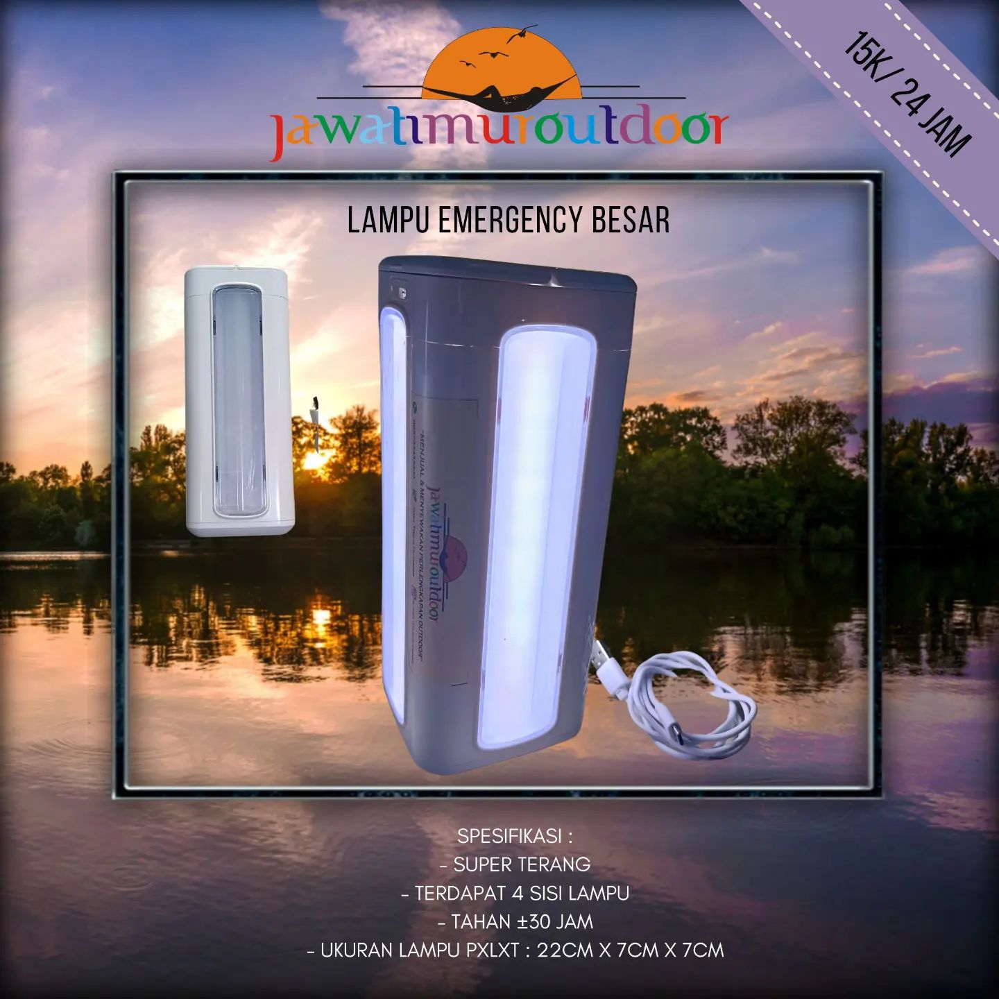 Sewa Lampu Emergency Besar dengan Charger Jawa Timur Outdoor