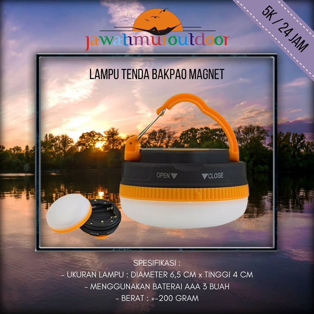 Sewa Lampu Tenda Bakpao Bulat Magnet Jawa Timur Outdoor
